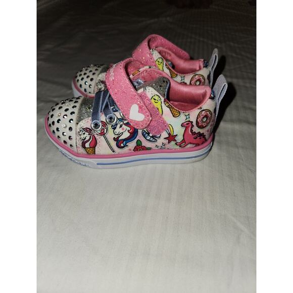 SKECHERS TWINKLE TOES Girls Light Up Shoes Sneakers Toddler Sz.6 unicorn - Picture 4 of 6